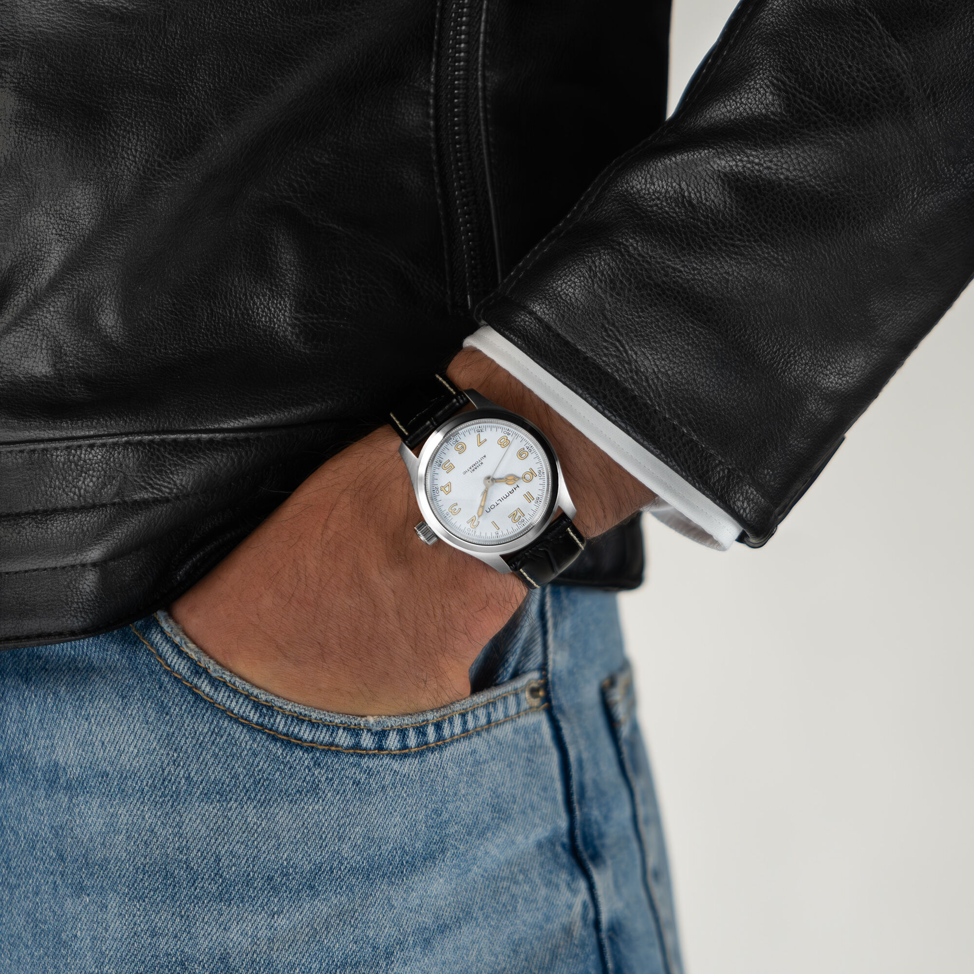 M*T様 HAMILTON アナログ腕時計 ホワイト/ゴールド 型番　H2733 Hamilton Khaki Field Murph Watch White Dial, 38mm