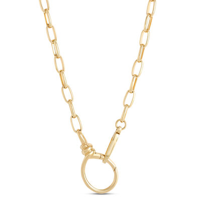 Toscano Oval Link Necklace, 14K Yellow Gold
