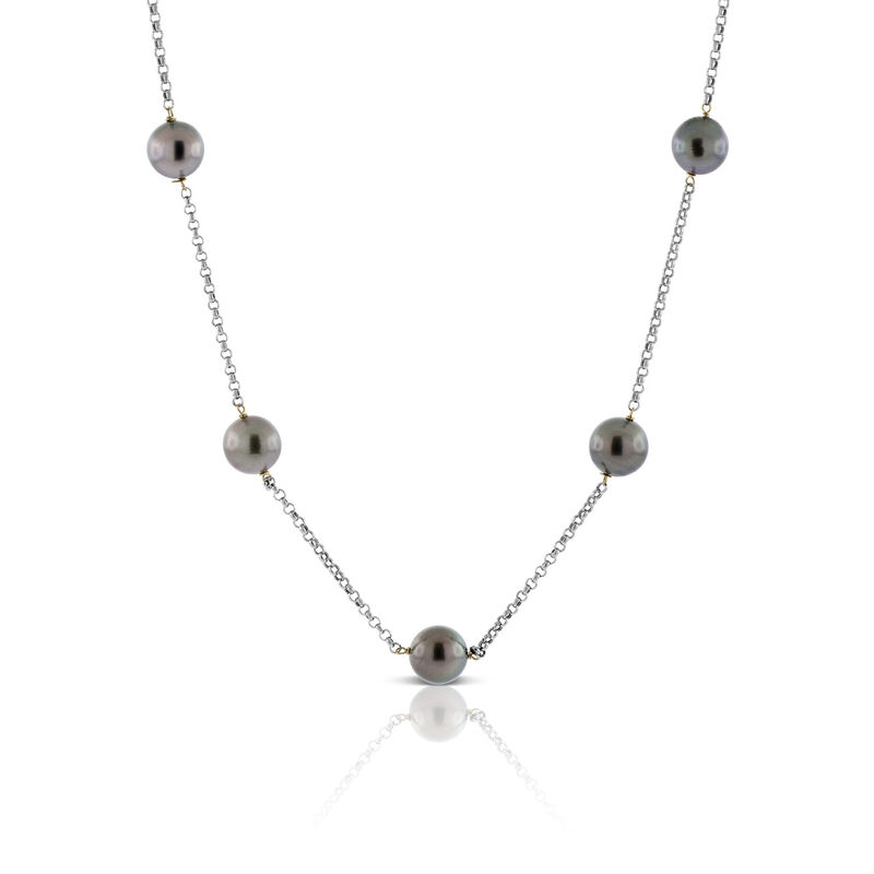 Cultured South Sea Tahitian Pearl Tin Cup Necklace 18K image number 0