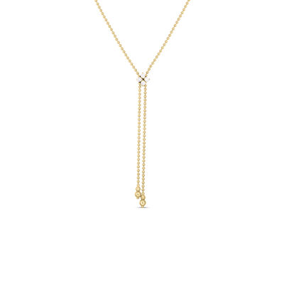 Roberto Coin 18K Yellow Gold Love In Verona Diamond Flower Lariat Necklace