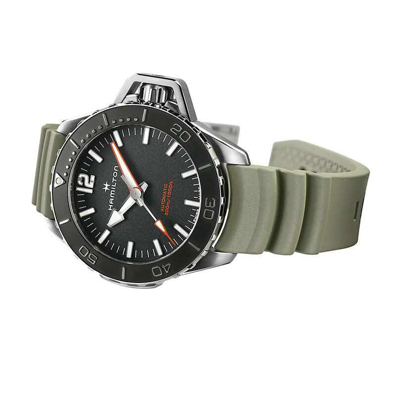 Hamilton Khaki Navy Frogman Auto Watch, Steel Case Black Dial, 46mm image number 2