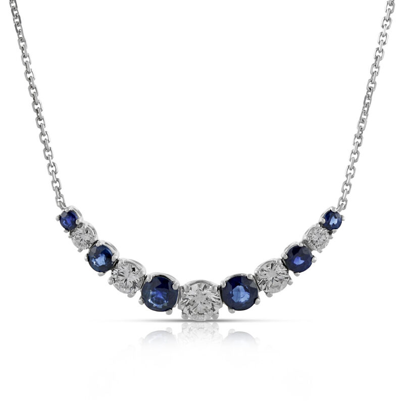 Sapphire & Diamond  Necklace 14K image number 0