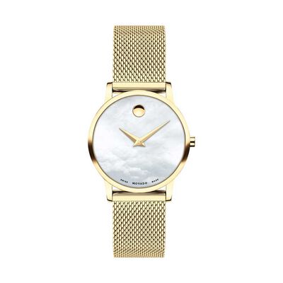 Movado Museum Classic Yellow Ion & Mother of Pearl Dial Watch