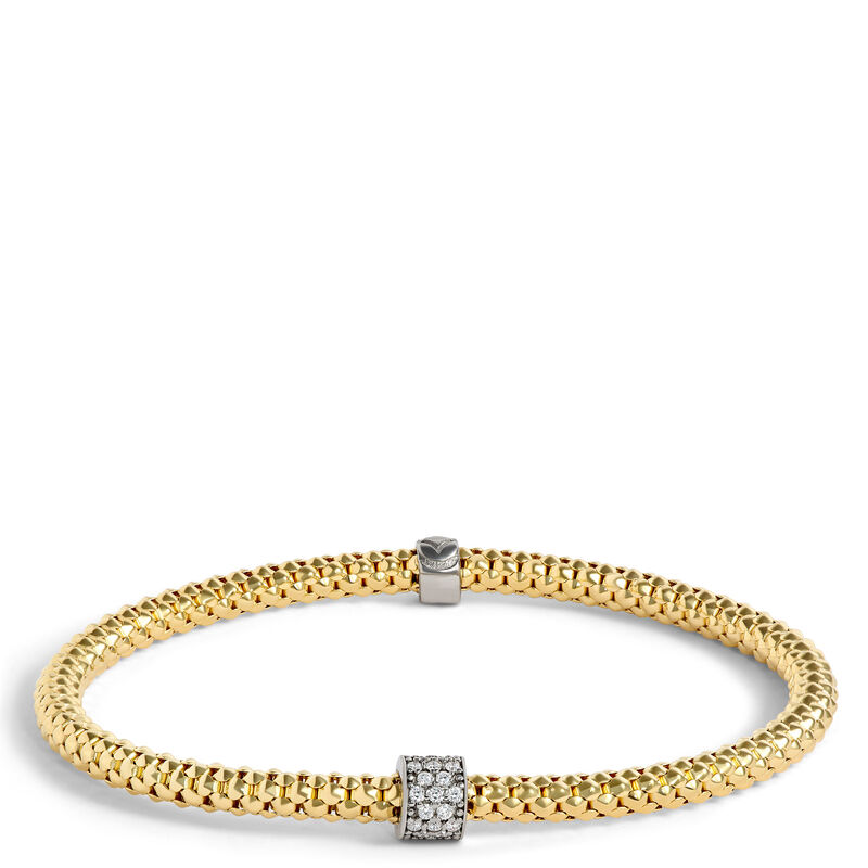 Toscano with Diamonds Stretchy Bracelet, 18K Yellow Gold image number 0