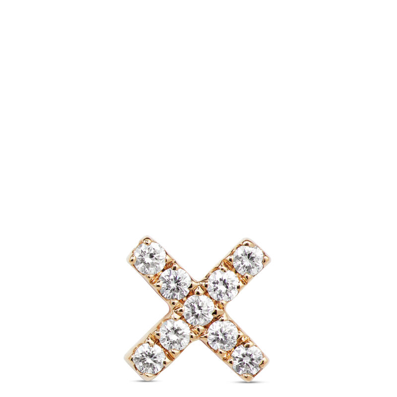 Diamond "X" Single Stud Earring, 14K Yellow Gold image number 0