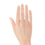 Diamond Crossover Ring 14K, Size 7