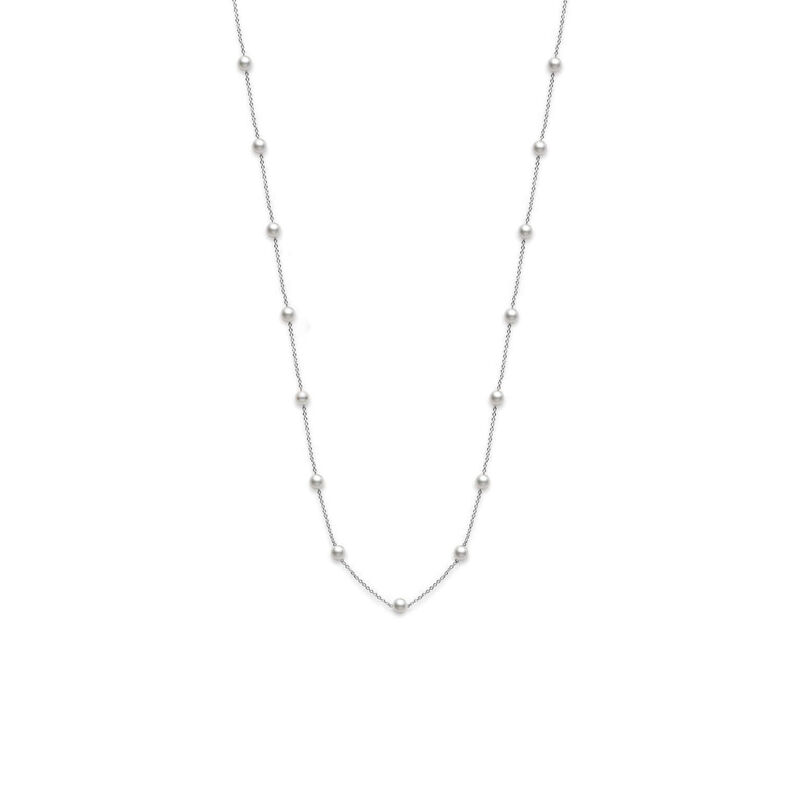 Mikimoto A+ Akoya Cultured Pearl Station Necklace 18K image number 1