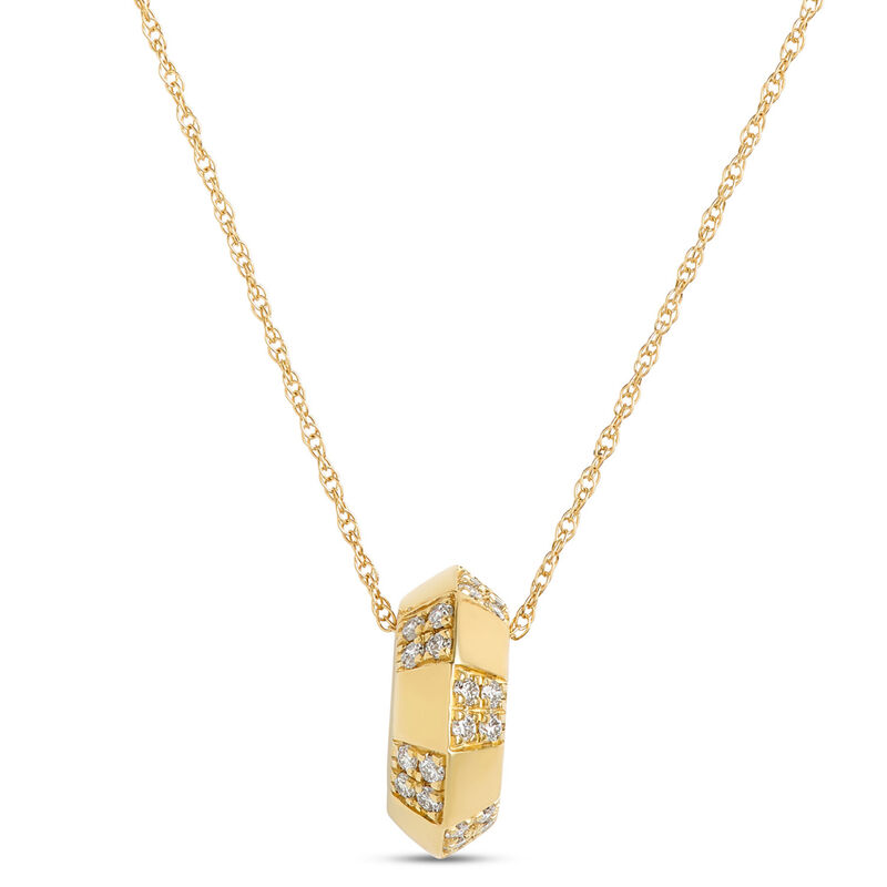 Diamond Circle Pendant, 14k Yellow Gold image number 0