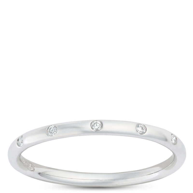 Stackable Round Diamond Ring, 14K White Gold image number 0