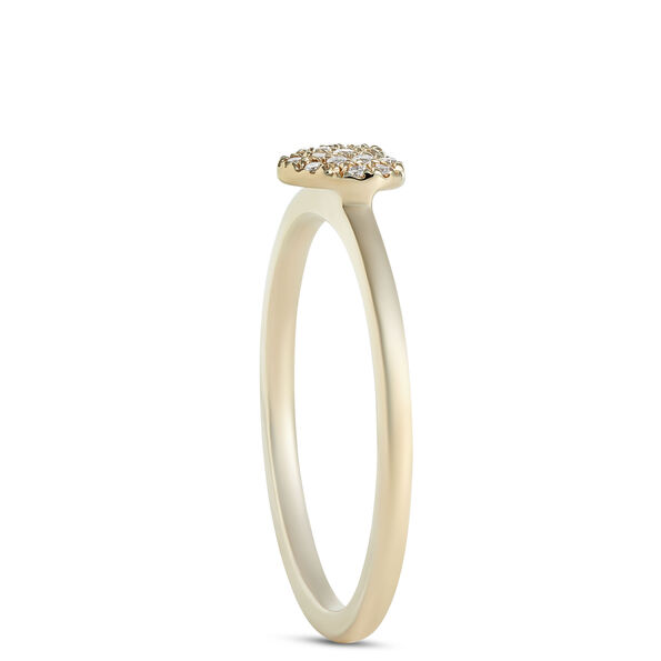 Heart-Shaped Pave Diamond Ring, 14K Yellow Gold