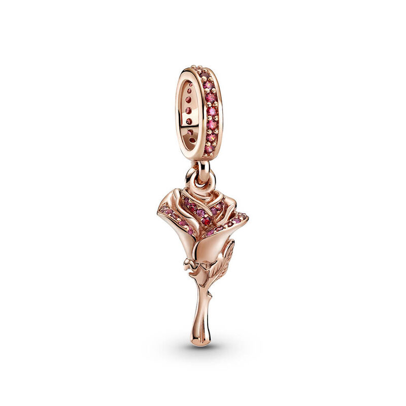 Pandora Rose Flower Synthetic Sapphire & CZ Dangle Charm image number 0