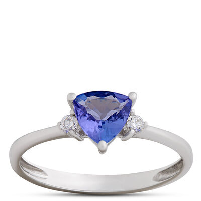Trillium Tanzanite Ring, 14K White Gold