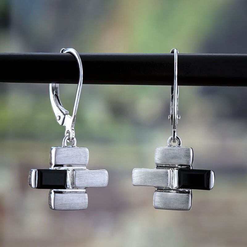 Black Onyx Dangle Earrings image number 2
