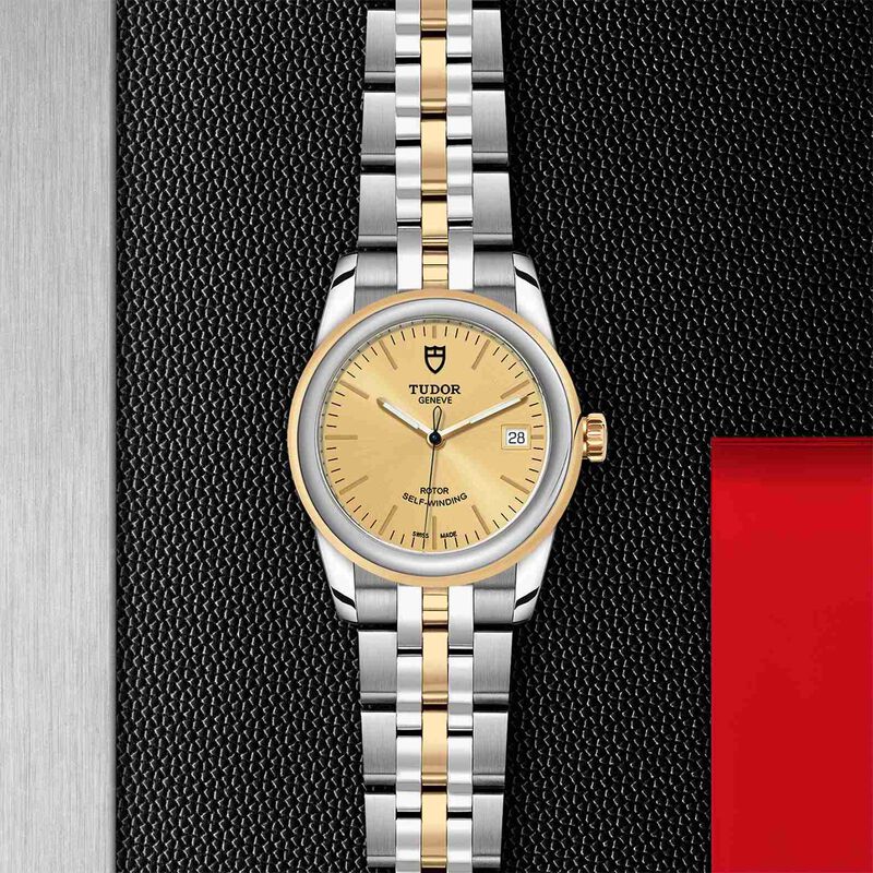 TUDOR Glamour Date Watch Champagne Dial Steel Strap, 36mm image number 4