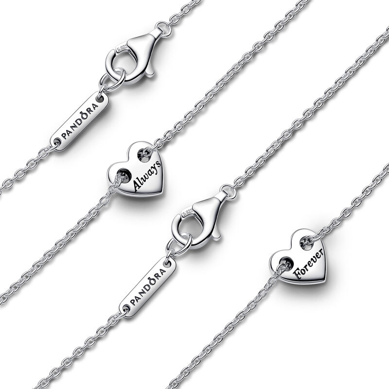 Pandora Forever & Always Splittable Heart Collier Necklaces image number 2