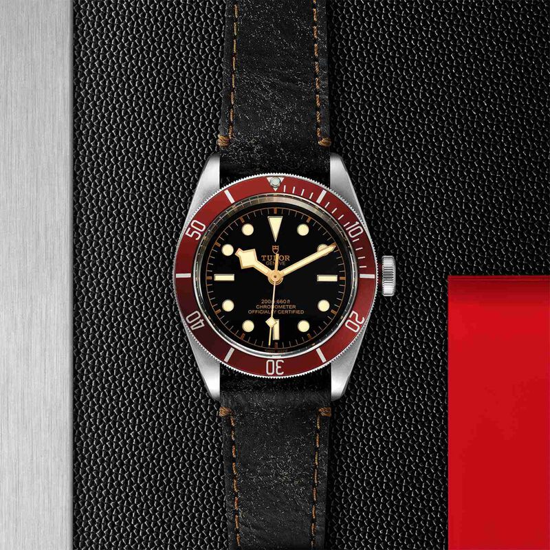 TUDOR Black Bay Watch, Steel Case Black Dial Brown Leather Strap, 41mm image number 3