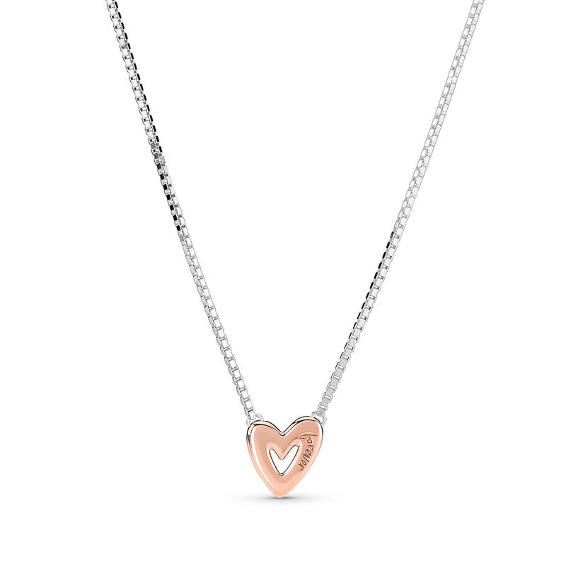Pandora Sparkling Freehand Heart CZ Necklace image number 2
