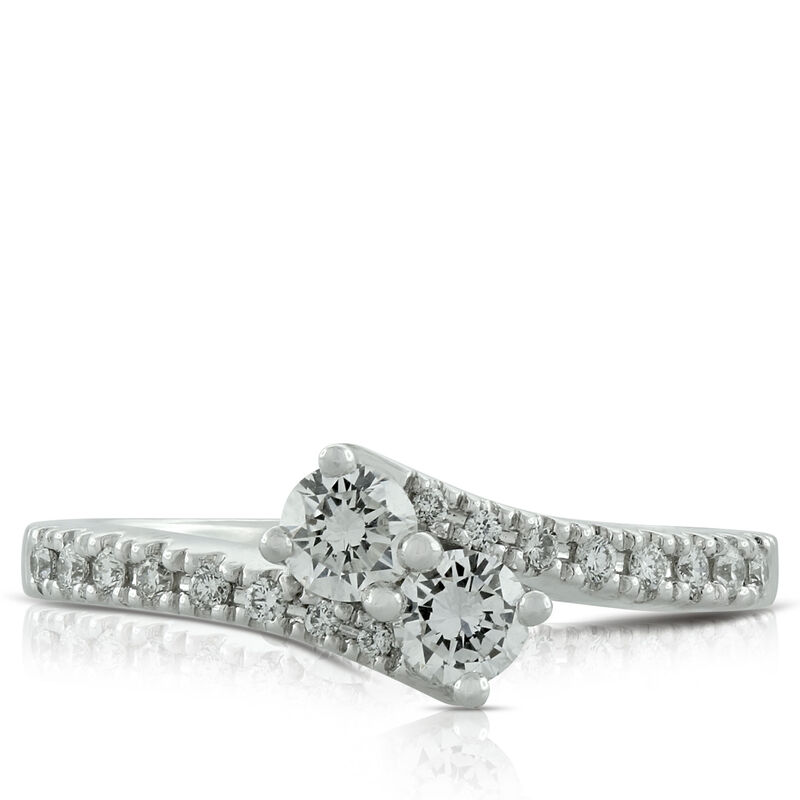 Perfectly Paired 2-Stone Diamond Ring 14K, 1/2 ctw. image number 1