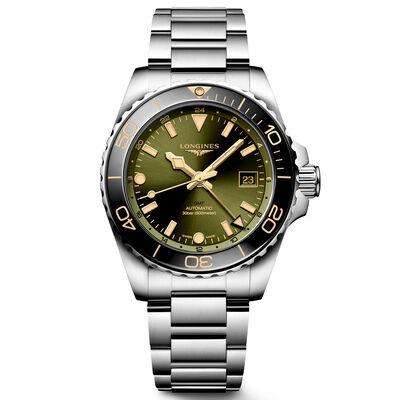 Longines Hydroconquest GMT Green Dial Watch, 41mm