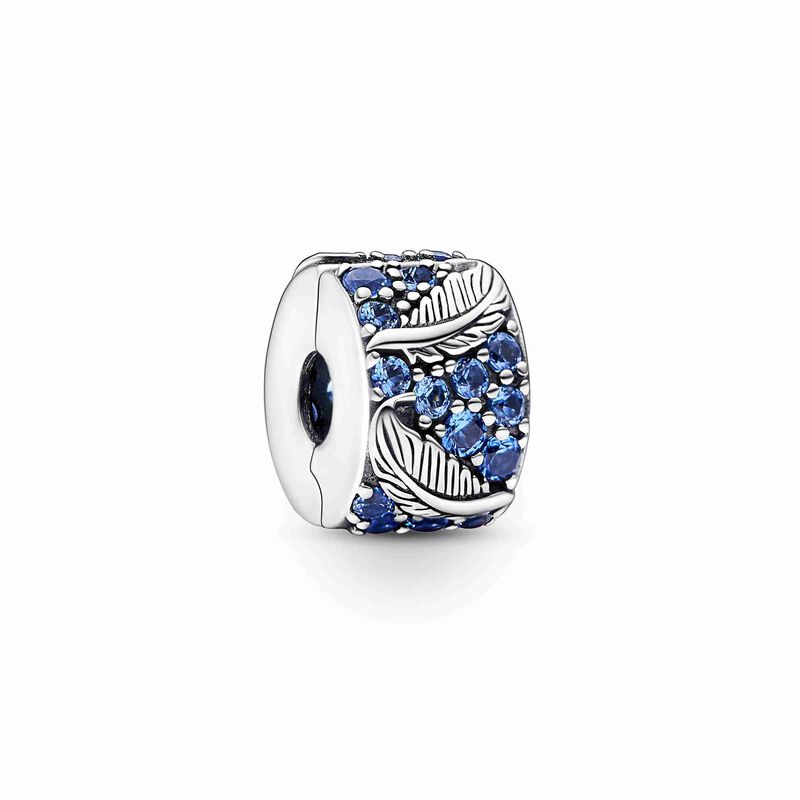 Pandora Curved Feather & Pavé Clip Charm image number 1