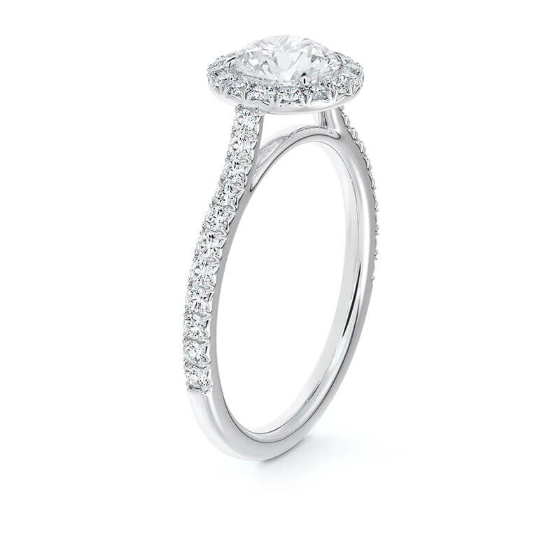 De Beers Forevermark Round Diamond Halo Engagement Ring 18K image number 2