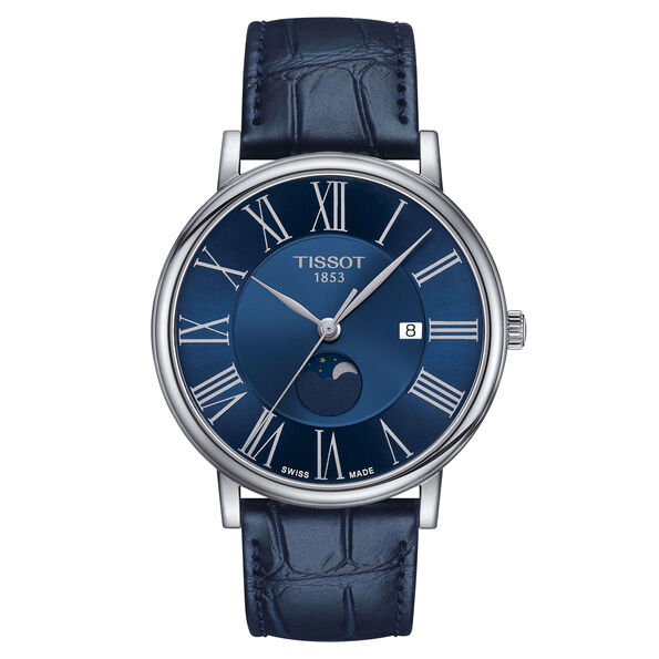 Tissot Carson Premium Gent Moonphase Blue Steel Watch, 40mm