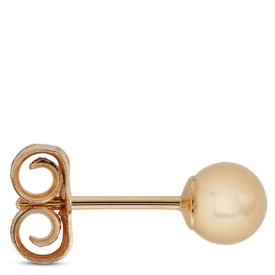 Yellow Gold Ball Earrings 14K, 4mm
