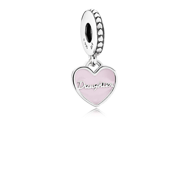 Pandora Mother & Daughter Hearts, Enamel & CZ Dangle Charm image number 3