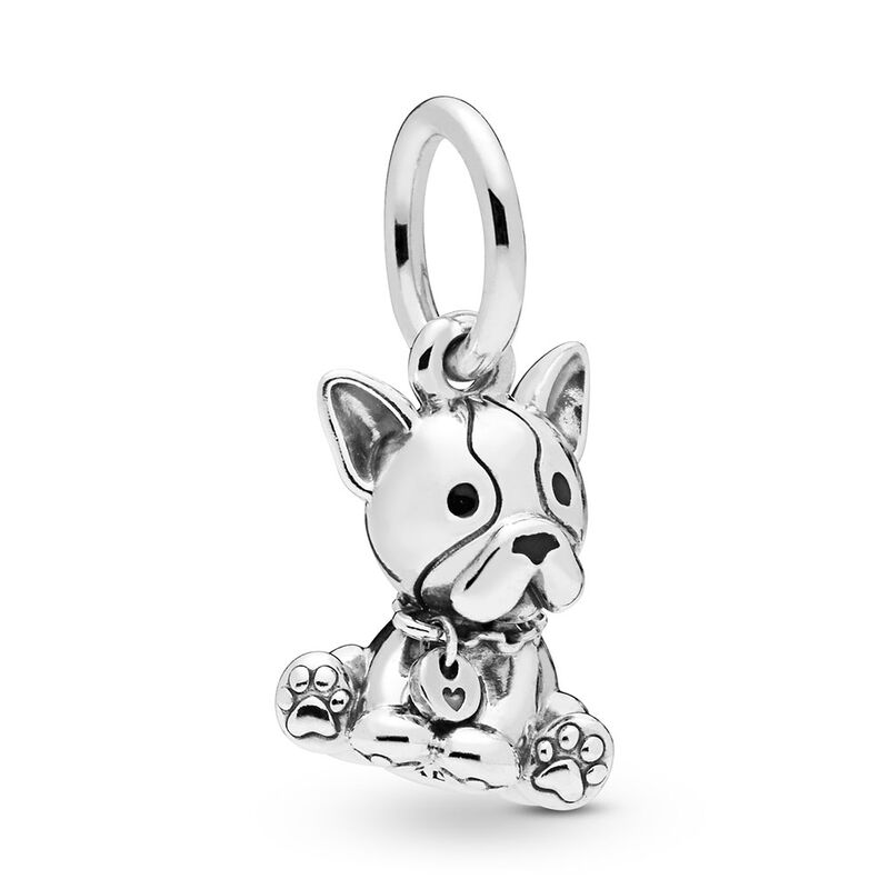 Pandora Bulldog Puppy Dangle Enamel Charm image number 1