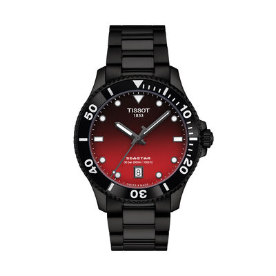 TISSOT Seastar Gradient Red Dial Watch, 40mm