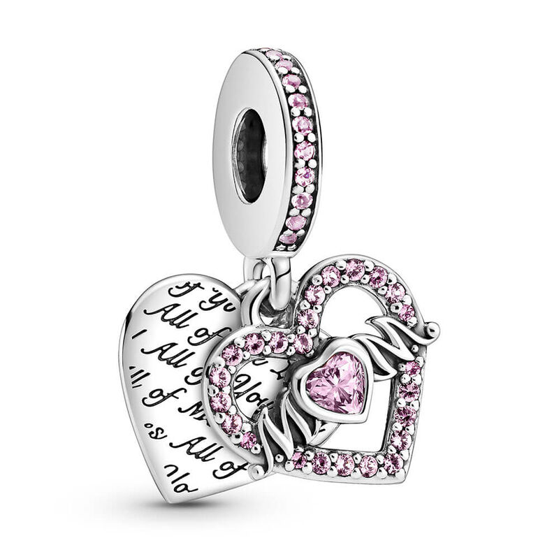 Pandora Heart & Mom Crystal & CZ Dangle Charm image number 1