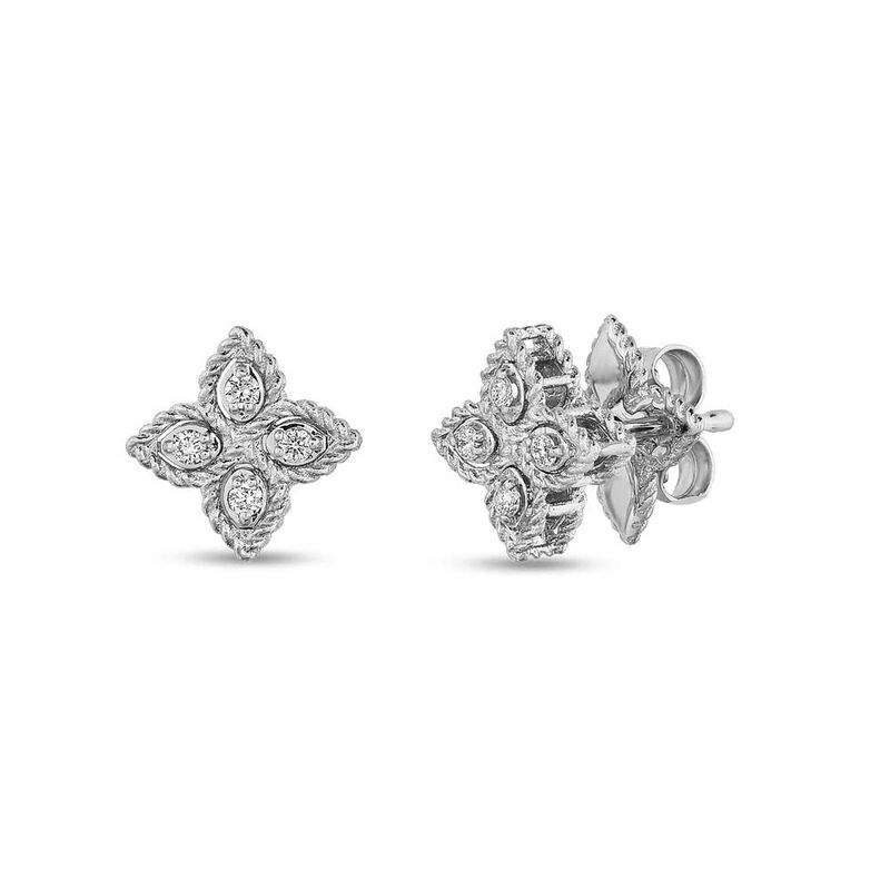 Roberto Coin Princess Flower Diamond Earrings 18K image number 2