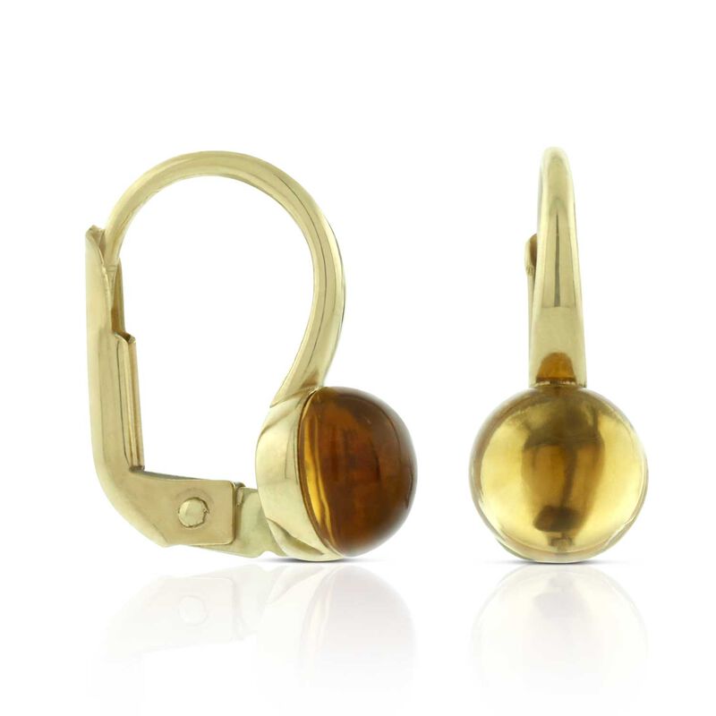 Cabochon Citrine Earrings 14K image number 0