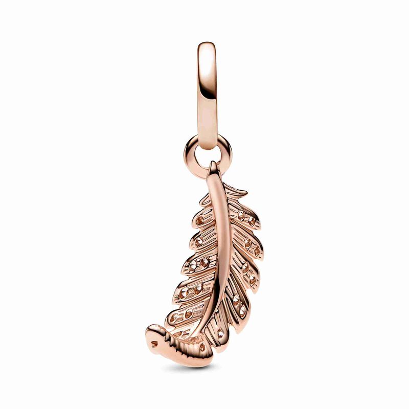 Pandora Floating Curved Feather Dangle Charm image number 2
