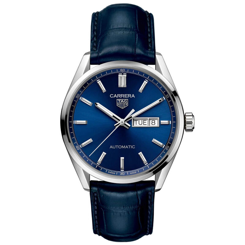 TAG Heuer Carrera Blue Alligator Automatic Watch, 41mm image number 1