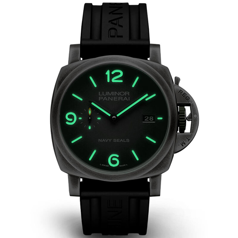 Panerai Luminor Marina Navy Seals Watch Anthracite Dial Black Rubber Strap, 44mm image number 2