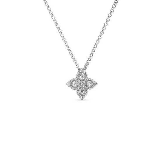 Roberto Coin Princess Flower Diamond Necklace 18K