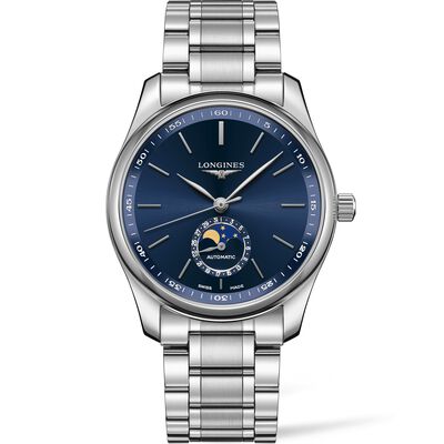 Longines Master Collection Moonphase Blue Dial Watch, 40mm