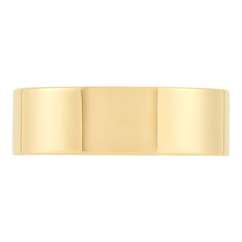 Yellow Gold Polished Pipe Comfort Fit 7mm Band 18K image number 2
