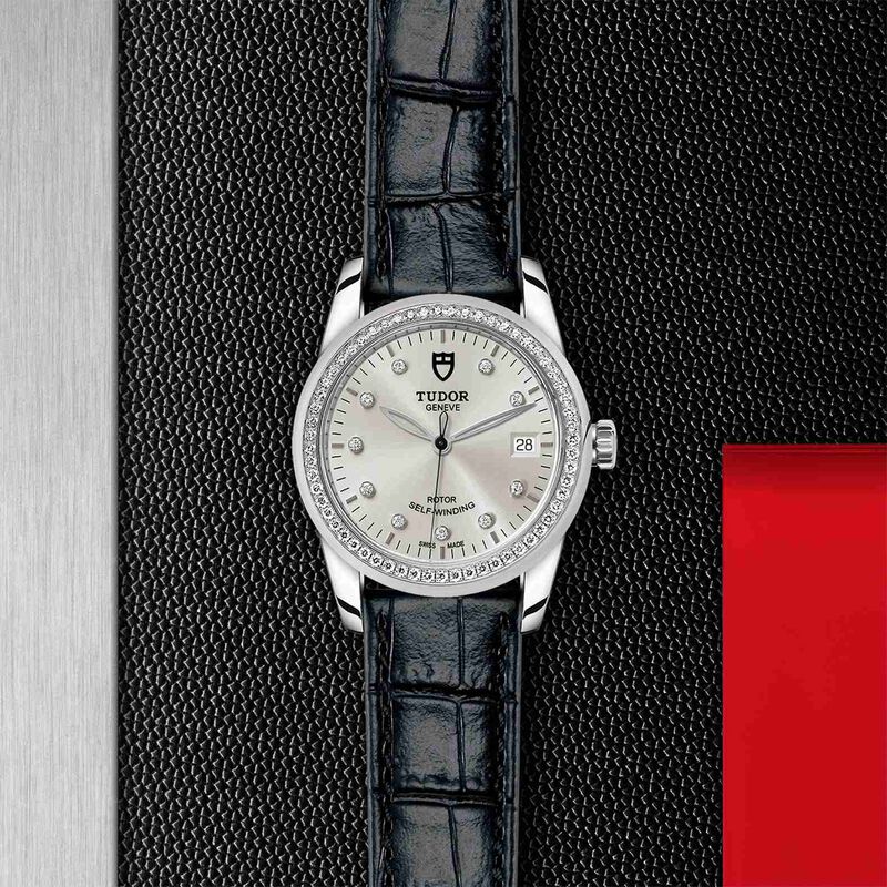 TUDOR Glamour Date Watch Diamond Set Bezel Silver Dial, 36mm image number 4