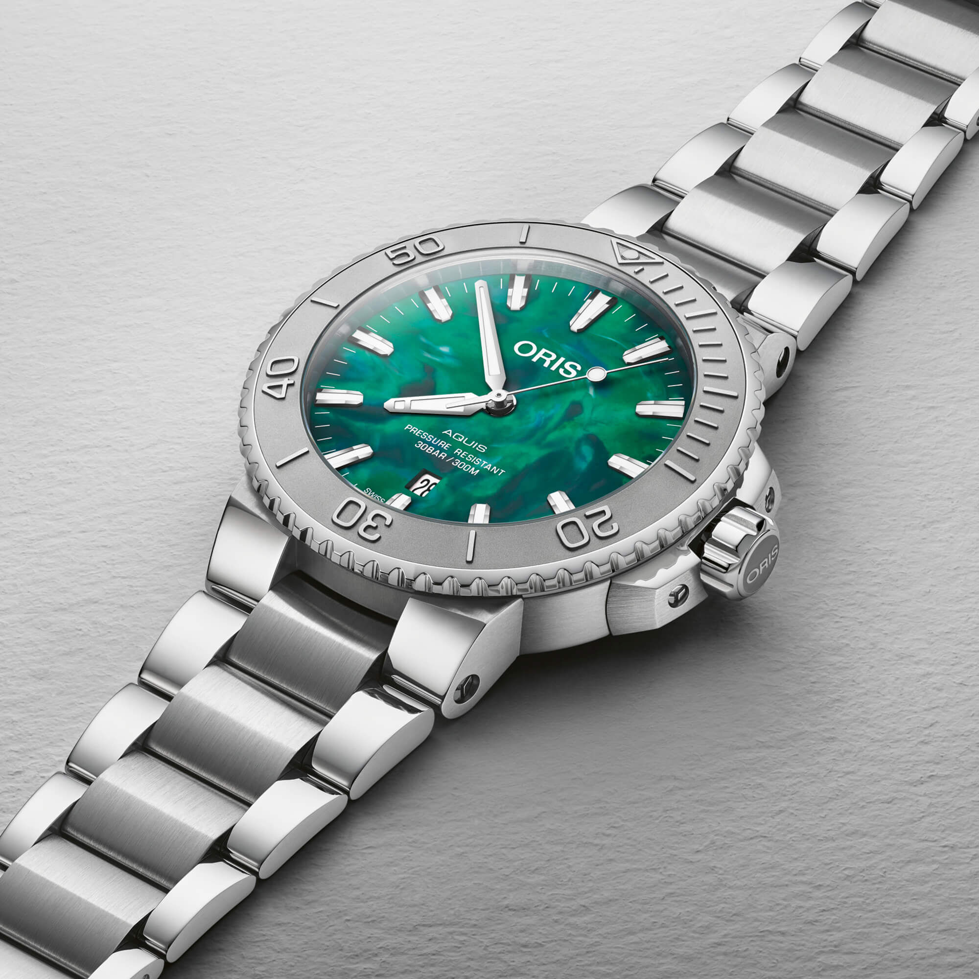 訳アリ　ORIS アクイス　チタン製 腕時計用ブレスレット Oris X Bracenet Watch Green-Tone Dial Steel Bracelet, 43.5mm