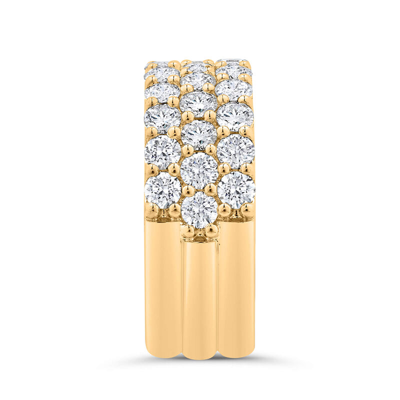 Bella Ponte Three-Row Tiger Set Diamond Bridal Ring, 14K Yellow Gold image number 1