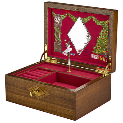 WOLF Ballet Musical Jewellery Box – Nutcracker Walnut Wood
