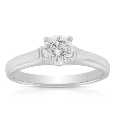 Ben Bridge Signature Diamond Solitaire Engagement Ring 18K White Gold