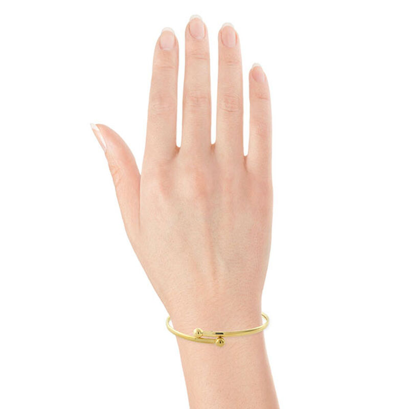 Gold Bypass Bangle 14K image number 1