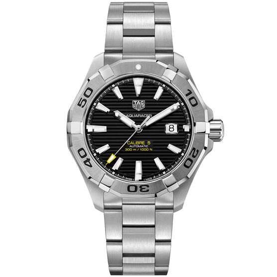TAG Heuer Aquaracer Calibre 5 Automatic Mens Black Steel Watch