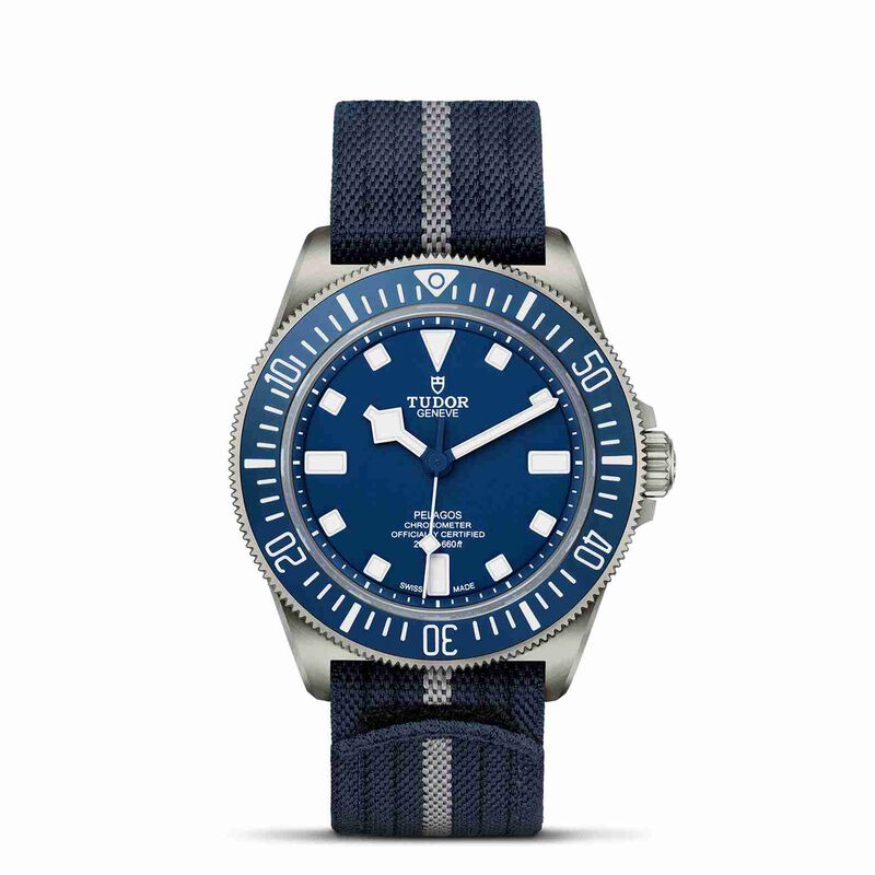 TUDOR Pelagos FXD Watch Titanium Case Blue Dial Fabric Bracelet, 42mm image number 0