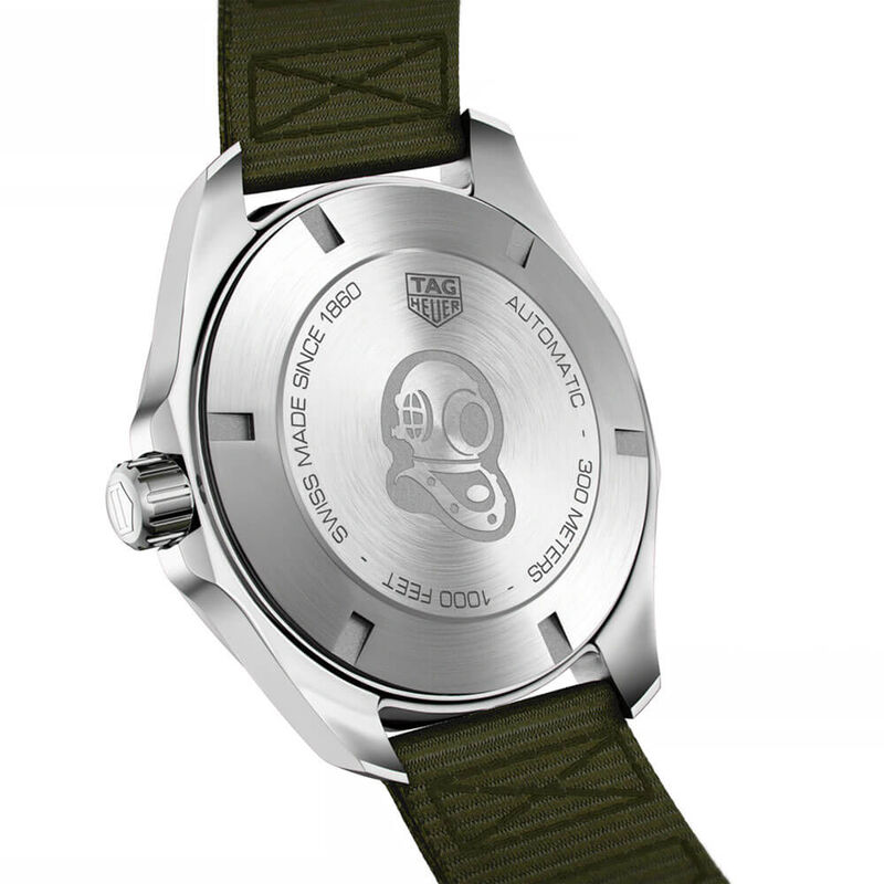TAG Heuer Aquaracer Quartz Mens Khaki Nylon Steel Watch, 43mm image number 2