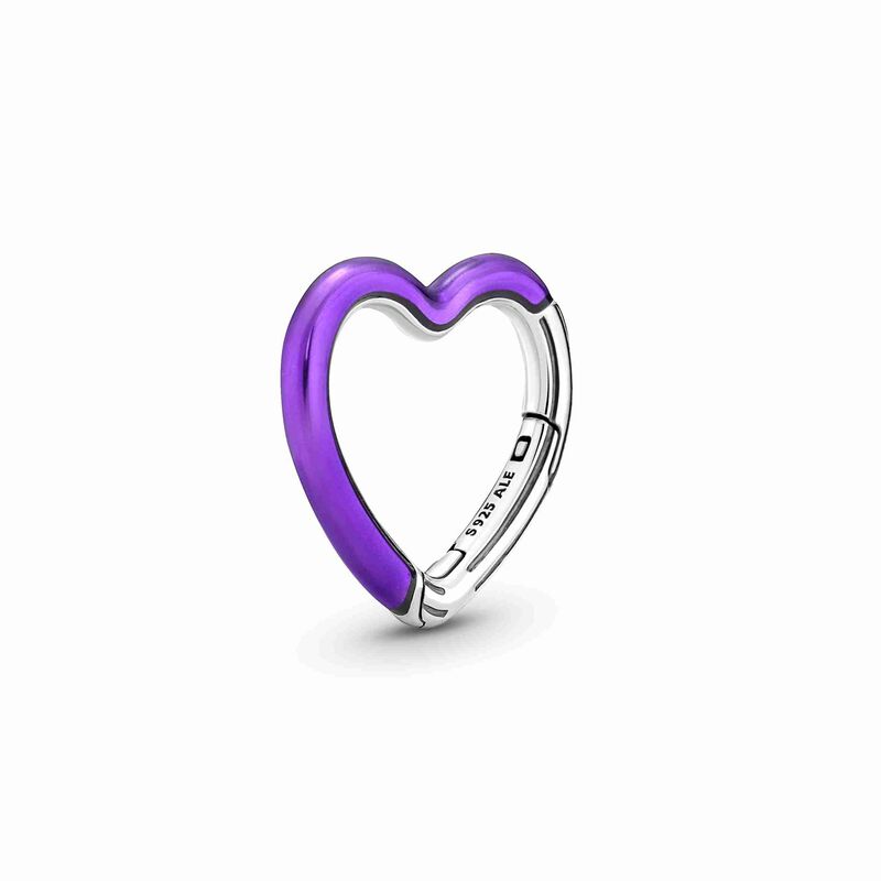 Pandora ME Bright Purple Styling Heart Connector image number 1