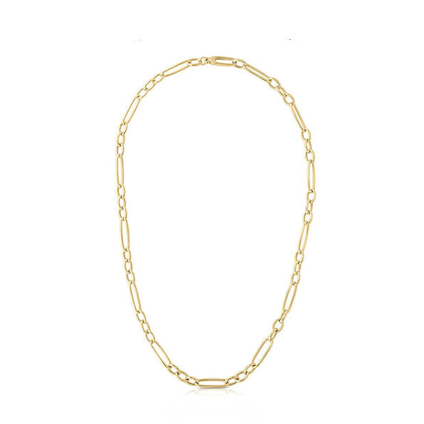 Roberto Coin Alternating Oval Link Necklace in 18K Yellow Gold